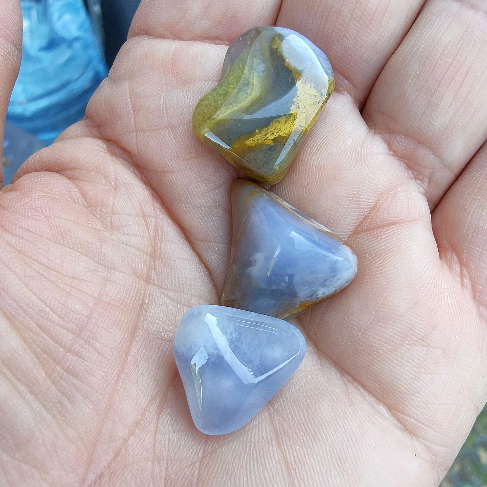 A set of 3 chalcedony on gangue – photo 8